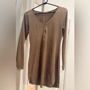Brown Long Sleeve Dress